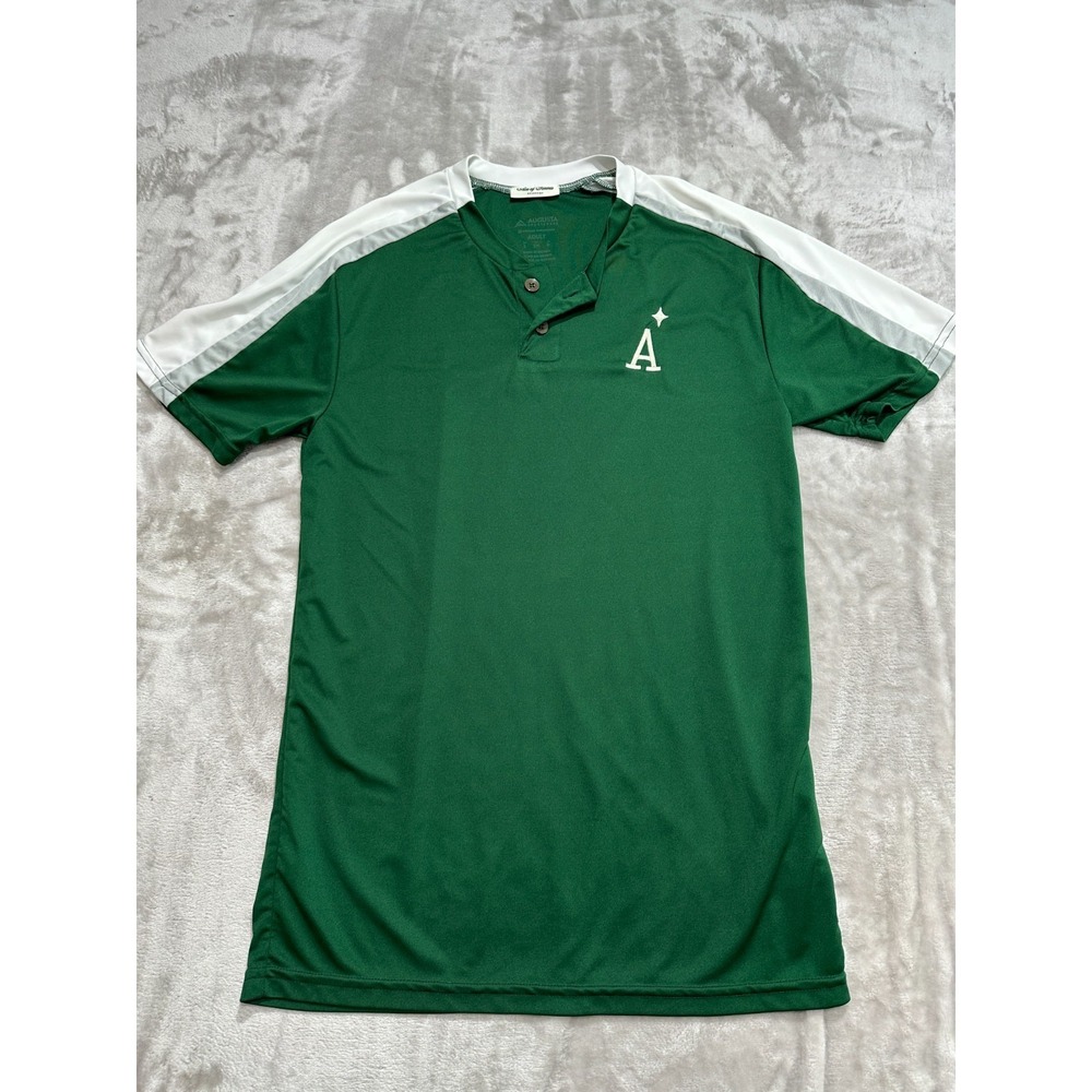 Augusta Sportswear Polo Shirt Men's Size‎ Small Green Ace Of Tennis Academy EUC
